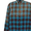Kostkovaná flanelová oversized košile s dlouhým rukávem „Blue Red“ 715030TMM116305