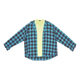 Kostkovaná košile a Tričko Trompe L’oeil „Blue Neon Yellow“ 699371TMM116305