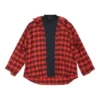 Kostkovaná košile a Tričko Trompe L’oeil „Red Navy“ 699371TNM256167