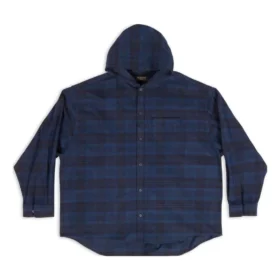 Kostkovaná košile s kapucí „Blue Navy“ 720109TNM354202
