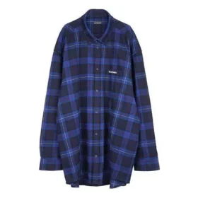 Kostkovaná košile z bavlněného kepru „Blue“ 625548T1M194450
