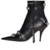 Kotníkové boty Cagole 90 mm „Black Arena Lambskin“ 694379WAD4E1081