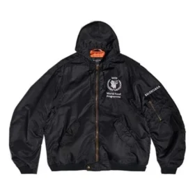 Lehká bomberka s kapucí Balenciaga x WFP „Black“ 752178TLO251000