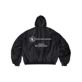 Lehká bomberka s kapucí Balenciaga x WFP „Black“ 752178TLO251000