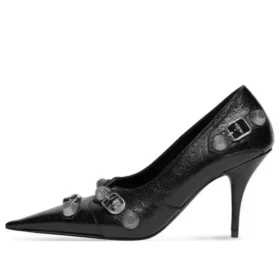 Lodičky Cagole 90 mm „Black Arena Lambskin“ 714252WAD4E1081