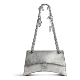 Malá řetízková taška Crush s efektem zašpinění „Silver“ 7819202AA6X8110