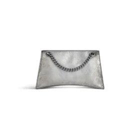 Malá řetízková taška Crush s efektem zašpinění „Silver“ 7819202AA6X8110