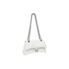 Malá prošívaná kabelka Crush s řetízkovým uchem „Optic White“ 716351210J09001