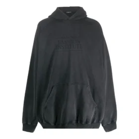 Módní institut – oversized mikina s kapucí „Washed Black“ 697879TMVK18190