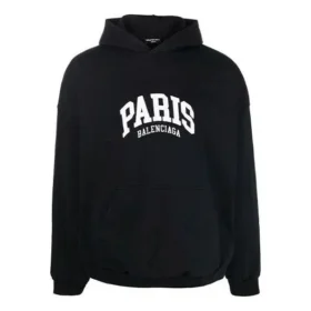 Mikina Cities Paris s kapucí, volný střih „Black White“ 674986TLVL81070