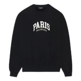 Mikina City Paris s kulatým výstřihem „Black White“ 676629TLVL81070