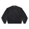 Mikina Oversized s kulatým výstřihem a dírkami „Black Faded“ 762718TPVD91055