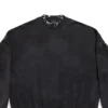 Mikina Oversized s kulatým výstřihem a dírkami „Black Faded“ 762718TPVD91055