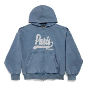 Mikina s kapucí a celopropínacím zipem Enjoy Paris, regular fit „Faded Blue“ 803264TRVL99340