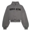 Mikina s kapucí a kulatým zipem Human Being „Dark Grey“ 827153TSVB91441