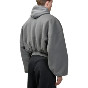 Mikina s kapucí a kulatým zipem Human Being „Dark Grey“ 827153TSVB91441