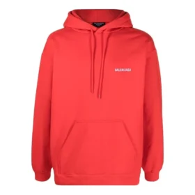 Mikina s kapucí a logem na zádech, regular fit „Bright Red“ 600583TMVF53168
