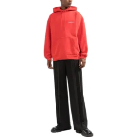 Mikina s kapucí a logem na zádech, regular fit „Bright Red“ 600583TMVF53168