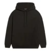 Mikina s kapucí a logem, střední střih „Washed Black“ 600583TLVB81146
