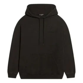 Mikina s kapucí a logem, střední střih „Washed Black“ 600583TLVB81146