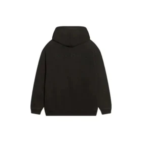 Mikina s kapucí a logem, střední střih „Washed Black“ 600583TLVB81146