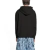 Mikina s kapucí a logem, střední střih „Washed Black“ 600583TLVB81146