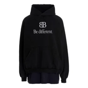 Mikina s kapucí a nášivkou BB Be Different „Black“ 720406TNVV11070
