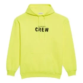 Mikina s kapucí a potiskem Crew, žlutá 578135TIV757072