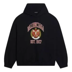 Mikina s kapucí a potiskem loga Est. 1917 College, volný střih „Black“ 674986TLV901076