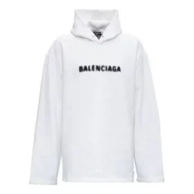 Mikina s kapucí a rozmazaným logem „White“ 661711TKVD69040