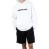 Mikina s kapucí a rozmazaným logem „White“ 661711TKVD69040