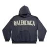 Mikina s kapucí a roztrženými kapsami Tape Type Oversized „Navy Blue“ 744441TOVB14140