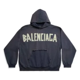 Mikina s kapucí a roztrženými kapsami Tape Type Oversized „Navy Blue“ 744441TOVB14140