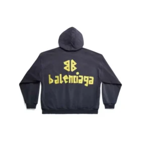 Mikina s kapucí a roztrženými kapsami Tape Type Oversized „Navy Blue“ 744441TOVB14140