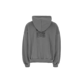 Mikina s kapucí a štítkem s pokyny k údržbě, střední střih „Grey Black“ 725565TNVL61219