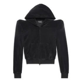 Mikina s kapucí a zapínáním na zip na rameni „Black“ 767880TNV611000