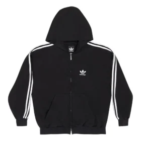 Mikina s kapucí a zipem Balenciaga x adidas „Black White“ 723754TNVN28482