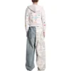 Mikina s kapucí a zipem Business English „Off White“ 788243TQVH69016
