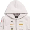 Mikina s kapucí a zipem Business English „Off White“ 788243TQVH69016