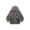 Mikina s kapucí a zipem Gaffer Heavy Washed, úzký střih „Grey“ 720424TNVK51227