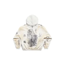 Mikina s kapucí a zipem Tat, střední střih „Off White Black“ 770939TQVK13307
