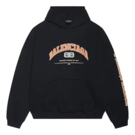 Mikina s kapucí Balenciaga, volný střih „Black“ 674986TLVJ21074