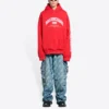 Mikina s kapucí Balenciaga, volný střih „Red“ 674986TLVJ26441