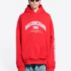 Mikina s kapucí Balenciaga, volný střih „Red“ 674986TLVJ26441