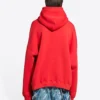 Mikina s kapucí Balenciaga, volný střih „Red“ 674986TLVJ26441