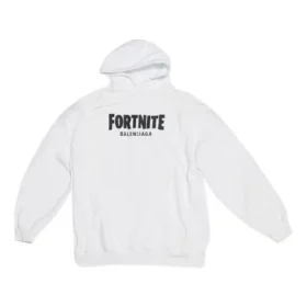 Mikina s kapucí Balenciaga x FORTNITE, střední střih „White“ 600583TLVO49040