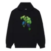 Mikina s kapucí Balenciaga x Marvel Hulk, střední střih „Black“ 600583TLV581000