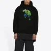 Mikina s kapucí Balenciaga x Marvel Hulk, střední střih „Black“ 600583TLV581000