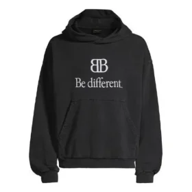 Mikina s kapucí BB Be Different Popover „Black White“ 720406TNVB41070