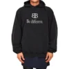 Mikina s kapucí BB Be Different Popover „Black White“ 720406TNVB41070